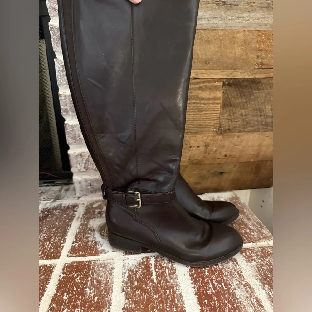 Nine West Brown Knee-High Leather Boots